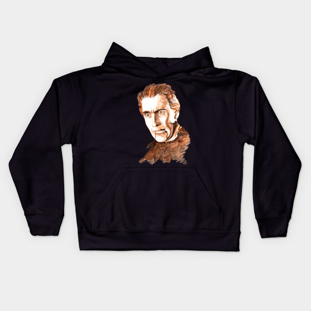 Dracula-Christopher Lee Classic Kids Hoodie by beaugeste2280@yahoo.com